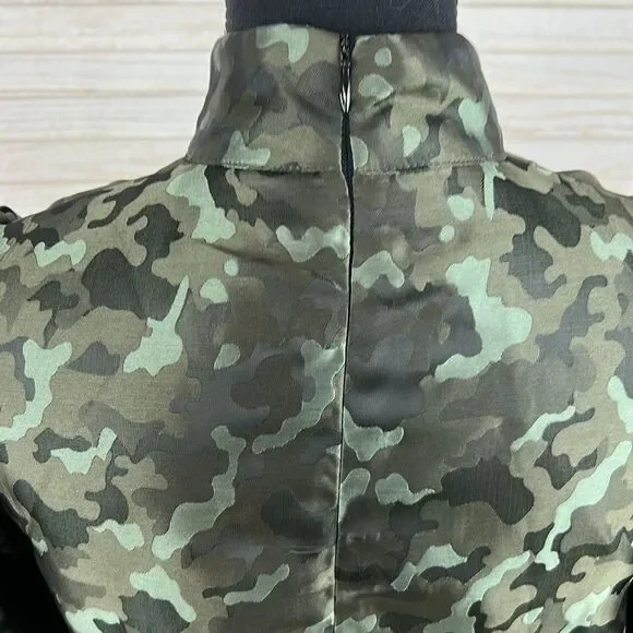 SEN Puff Sleeve Camo Mini Dress Medium - Picture 9 of 14